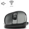 A black and gray wireless mouse is shown against a white background, with icons indicating sound and 2.4 GHz wireless connectivity. Anteprima dell’immagine prodotto