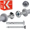 A product shot of screws and wall plugs, with packaging. Náhľad obrázku produktu