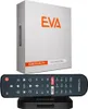 A Kartina Eva Android Smart TV Box and its remote control are displayed on a white background. Produktbild-Vorschau