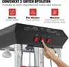 Close-up of the top control panel of a popcorn machine, showing three switches and a hand pressing one. Náhľad obrázku produktu
