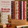 9 Rollen Geschenkpapier Weihnachten 200x70 cm Produktbild-Vorschau 1