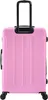 A pink suitcase with black accents, including the handle and wheels, is shown against a white background. Náhľad obrázku produktu