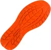 The underside of an orange shoe sole is shown against a white background. Produktbild-Vorschau