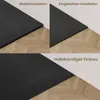 A collage of three images showing different installation methods for a black shower tray on a wooden floor. Náhľad obrázku produktu