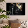 MuchoWow® - Leinwandbilder - Frau - Gold - Porträt - Modern Produktbild-Vorschau 2