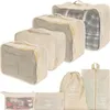 Belle Vous 8er Set Koffer Organizer - 8x wasserdichte Produktbild-Vorschau 1