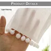 Kurzgardine Weiß Pompom Bistro Gardine Leinen-Optik Produktbild-Vorschau 2