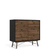 Rye Kommode 6 Schubladen mattschwarz, Walnuss Nachbildung. Produktbild-Vorschau 1