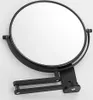 A black, round, wall-mounted makeup mirror with an adjustable arm is shown against a white background. Produktbild-Vorschau