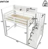 Hochbett 90x200 cm aus Kiefernholz, Kinderbett mit Produktbild-Vorschau 8