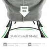 Close-up view of the base of a gray armchair, highlighting its structural stability and load capacity. Náhled obrázku produktu