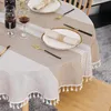 Tischdecke Rund 140 cm Abwaschbar Baumwolle Staubdicht Produktbild-Vorschau 5
