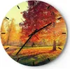 Wanduhr - Rund - Glasuhr - Park Herbst Baum - 40x40cm - Produktbild-Vorschau 1