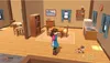 A character stands in a room with furniture and a cat. Produktbild-Vorschau