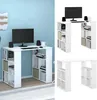 A collage of images showing a white desk with shelves, a computer monitor, speakers, and a mug. Podgląd zdjęcia produktu