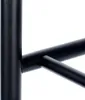 A close-up view of the black metal frame of a shoe rack, showing how the horizontal bars connect to the vertical support. Produktbild-Vorschau