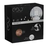 The image shows the packaging for a lighting fixture, featuring product images and descriptive text. Produktbild-Vorschau