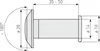 A technical drawing of a door viewer with dimensions indicated. Produktbild-Vorschau