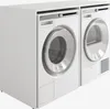A white washing machine and dryer set side-by-side on a white background. Produktbild-Vorschau