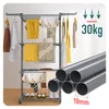 VOUNOT® 4 Ebenen Wäscheständer Turm mit Rollen 126x63x170 Produktbild-Vorschau 7