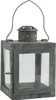 LS-LebenStil Vintage Laterne Windlicht 15cm Metall Grau Produktbild-Vorschau 2