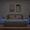 vidaXL Nočné stolíky s LED osvetlením 2 ks. Biele 35x39x55 Náhľad obrázku produktu 5