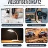 Collage of images showing different applications of a product, including smart home devices, security cameras, lamps, and remote-controlled cars. Produktbild-Vorschau