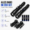 2x LED Taschenlampe Lampe 1km Leuchtweite Militär Taktische Produktbild-Vorschau 9