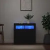 Credenza con luci LED nera 80x35x75 cm Anteprima dell’immagine prodotto 1