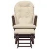Poltrona Glider con Sgabello Bianco Crema in Tessuto Anteprima dell’immagine prodotto 3
