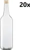 Fľaša na ALKOHOL 1000 ml číra 20 ks vrátane zlatých Náhľad obrázku produktu 1