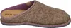 A side view of a brown slipper with a purple lining. Produktbild-Vorschau