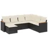 vidaXL 7-tlg. Garten-Sofagarnitur mit Kissen Schwarz Poly Produktbild-Vorschau 1
