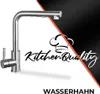 Rubinetto da cucina KitchenQuality alto 31 cm in acciaio Anteprima dell’immagine prodotto 4