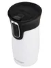 A white Contigo travel mug with a black lid and a black grip. Náhľad obrázku produktu
