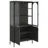 Highboard Schwarz 90x40x180 cm Glas und Stahl Produktbild-Vorschau 8