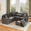 Gerades 4-Sitzer Corduroy Sofa mit Stauraum  unter den Produktbild-Vorschau 8