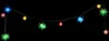 A string of colorful star-shaped LED lights against a black background. Produktbild-Vorschau