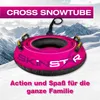 A pink snow tube on a snowy mountain slope. Produktbild-Vorschau