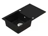 Küchenspüle Granit schwarz, Einbauspüle 76x44 mit Siphon Produktbild-Vorschau 2