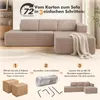 COMHOMA Ecksofa mit Schlaffunktion, 228cm Corduroy Produktbild-Vorschau 12