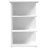 A white, three-shelf side table or small bookshelf is shown against a plain white background. Voir les images du produit