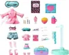 A collection of doll accessories laid out on a white background. Voir les images du produit