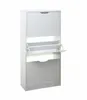 Schuhschrank aus Holz 115 x 60 x 24 cm - Farbe Weiß Produktbild-Vorschau 2