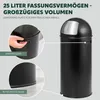 eluno Pushmülleimer 25 Liter aus Stahlblech, Retro Produktbild-Vorschau 6