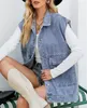 ASKSA Damen Jeansweste aermellos Laessige Locker Elegante Produktbild-Vorschau 3