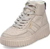 A single beige Rieker women's boot is shown against a white background. Voir les images du produit