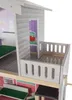 A close-up view of a dollhouse, showing a balcony and part of the interior. Náhľad obrázku produktu