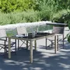 Tavolo da giardino 150 x 75 x 90 cm in vetro e polyrattan Anteprima dell’immagine prodotto 15