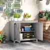 Drevená záhradná skriňa Outsunny, prístrešok na náradie Náhľad obrázku produktu 11